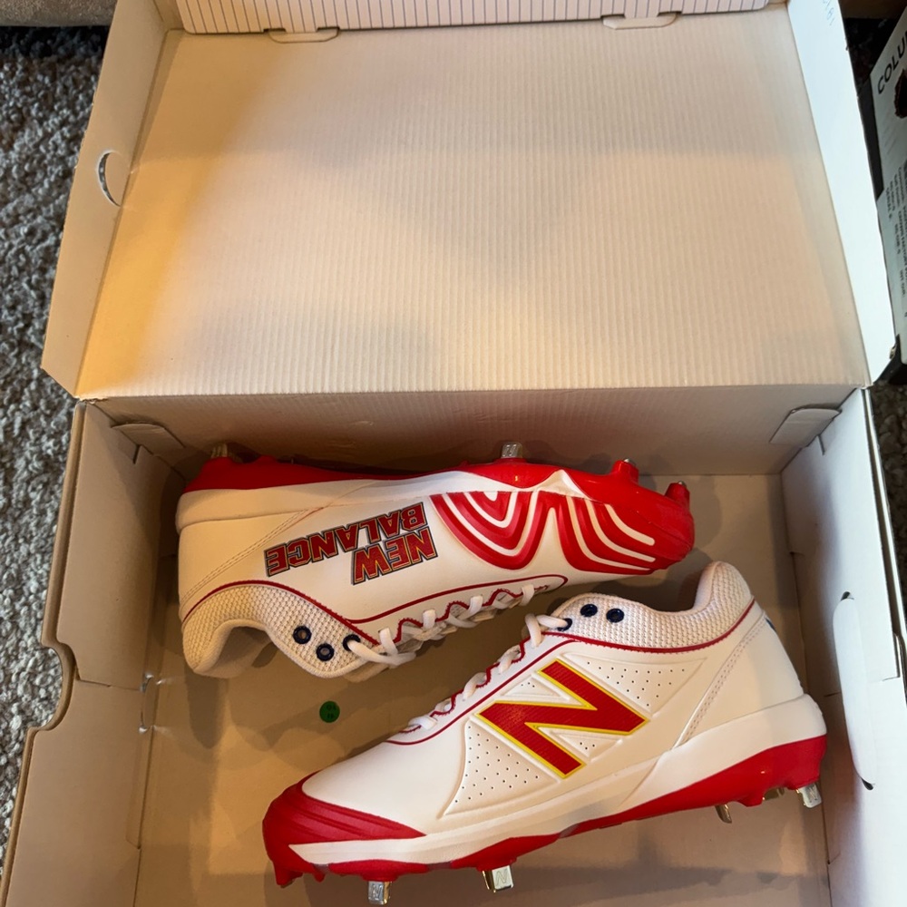 New Balance Women’s Red and White cleats